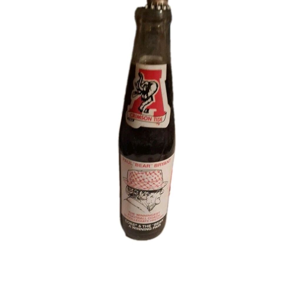 Paul "Bear" Bryant Alabama Crimson Tide 315 Wins - 10 Oz Coke Bottle New